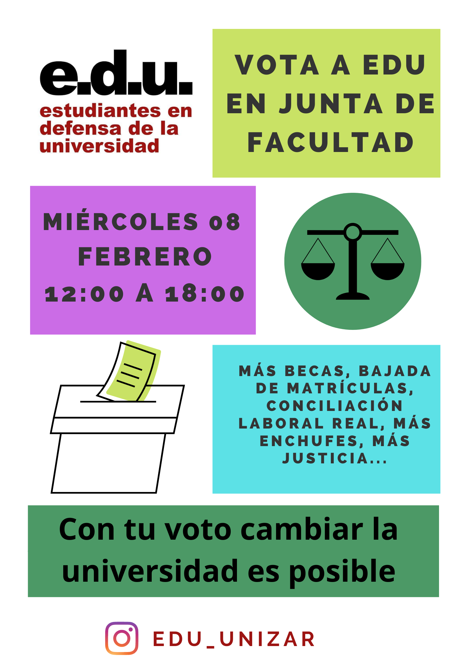 ELECCIONES JUNTA DE FACULTAD DE CIENCIAS SOCIALES Y DEL TRABAJO 8/02/23